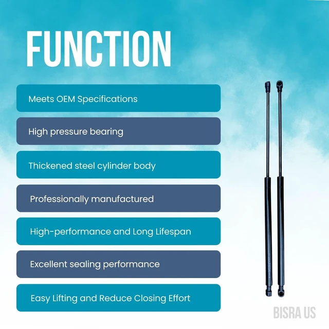 Alt view image 3 of 5 - BISRA Trunk Gas Strut compatible with Toyota C-HR CHR 2018-2023 Rear Hatch Struts 470N 21.70in (551.18mm) Set of 2 Made in Turkey