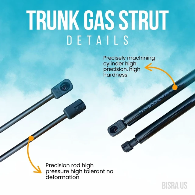 Alt view image 4 of 5 - BISRA Trunk Gas Strut Compatible with Honda Fit 2009-2014 Rear Hatch Struts 500N (112.40 lbf) Extended Length 17.56 in (446 mm) Set of 2