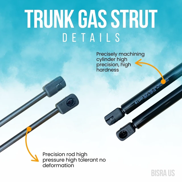 Alt view image 4 of 5 - BISRA Trunk Gas Strut compatible with Hyundai Kona 2018-2023 Rear Hatch Struts R&L Set of 2, 540N Pushing Force, Extended Length 19.60 in (497.8 mm)