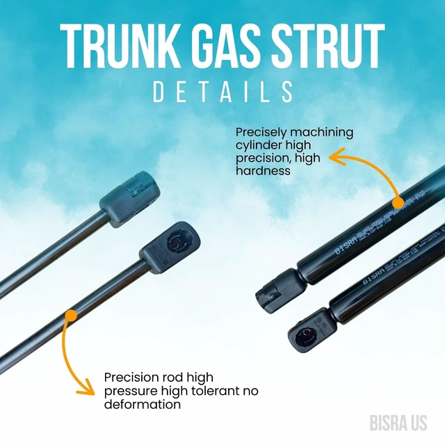 Alt view image 4 of 5 - BISRA Rear Trunk Gas Strut Compatible with Jeep Patriot MK74 2007-2017 Rear Hatch Struts Set of 2 510N 17.63in 447.8mm