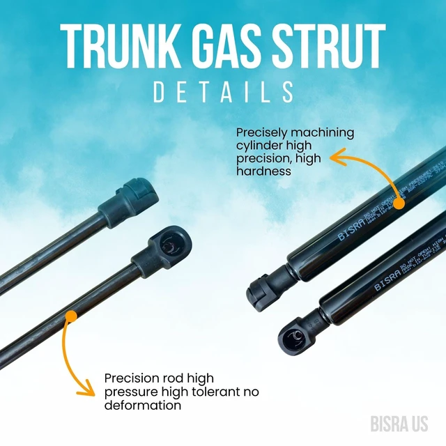 Alt view image 4 of 5 - BISRA Trunk Gas Strut compatible with Chevrolet Spark 2010-2015 Rear Hatch Struts Set of Two 390N (87.67 lbf) Extended Length 15.38 in (390.65 mm)