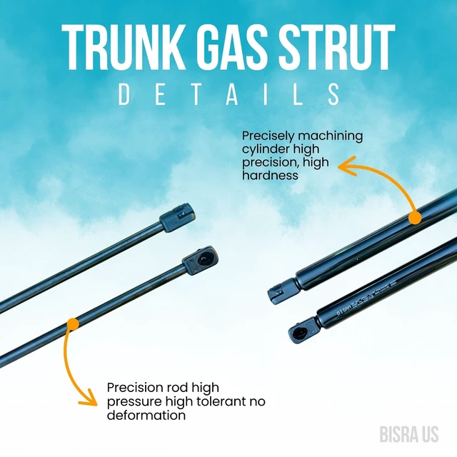 Alt view image 4 of 5 - BISRA Trunk Gas Strut Compatible with Toyota Sequoia 2000-2007 Rear Hatch Struts, 885N (198.95 lbf), 28.62 in (727 mm) Extended Length, Set of 2