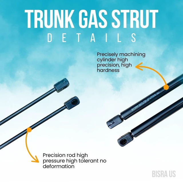 Alt view image 4 of 5 - BISRA Trunk Gas Strut compatible with Ford Focus HB Hatchback 2012-2018 Rear Hatch Struts Rear Trunk Lid Shock Absorber Left & Right, 385N (86.55 lbf), 24.40 in (619.8 mm)