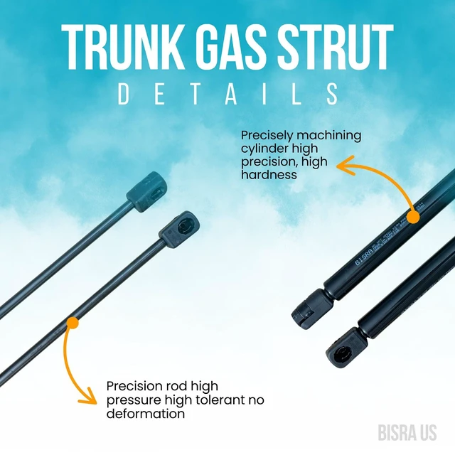 Alt view image 4 of 5 - BISRA Trunk Gas Strut, compatible with Hyundai Tucson 2005-2010, 2-Piece Set Rear Hatch Struts, 585N (131.51 lbf) Pushing Force, 21.12 in (536.45 mm) Extended Length