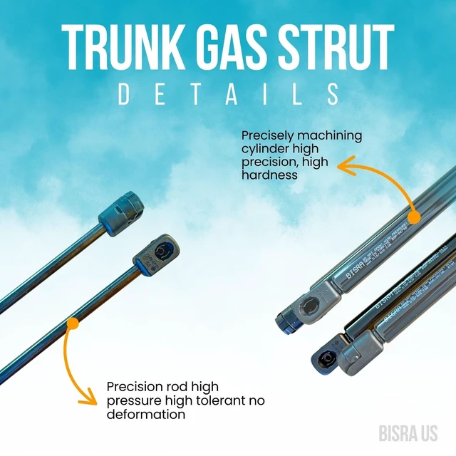Alt view image 4 of 5 - BISRA Trunk Gas Strut, compatible with Ford Fiesta HB Hatchback 2011-2019, Rear Hatch Struts Set of 2, Pushing Force 335N (75.31 lbf), Extended Length 22.25 in (565.15 mm),
