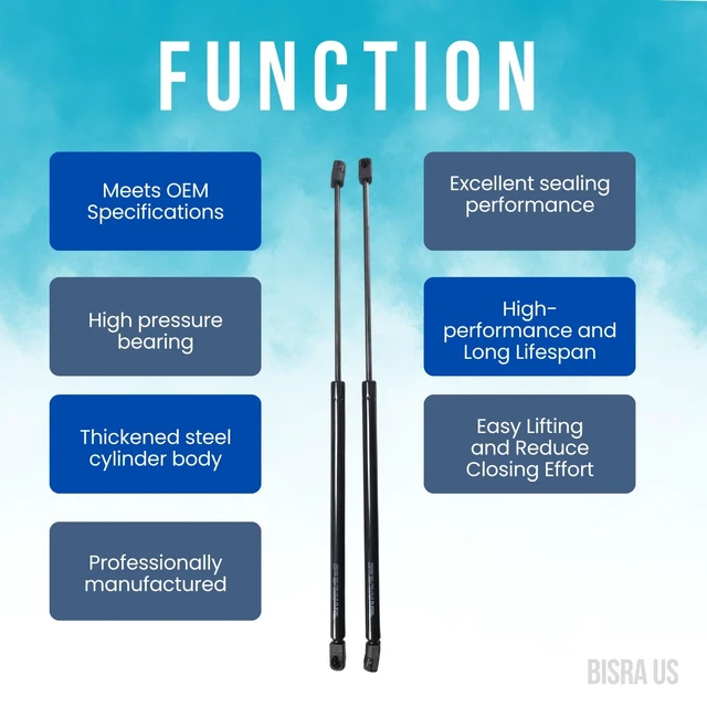 Alt view image 6 of 7 - BISRA Trunk Gas Strut, Compatible with Honda HR-V 2016-2022, 520 N (117 lbf) Pushing Force, 22.48 in (571 mm) Extended / 9.65 in (245 mm) Compressed