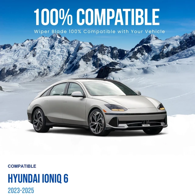 Alt view image 2 of 7 - Silbak Wiper Blade Set compatible with Hyundai IONIQ 6 2023-2025, Front 2-Piece, Driver 26 in, Passenger 18 in