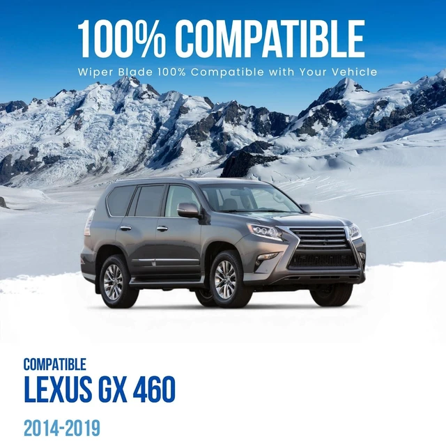 Alt view image 2 of 6 - MAXTEL Wiper Blade compatible with Lexus GX 460 2014-2019, Front Set of Two, Driver Side 26 in (650 mm), Passenger Side 20 in (500 mm)