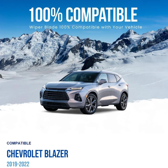 Alt view image 2 of 6 - MAXTEL Wiper Blade compatible with Chevrolet Blazer 2019-2022, Front Set of Two, Driver Side 24 in (600 mm), Passenger Side 18 in (450 mm)