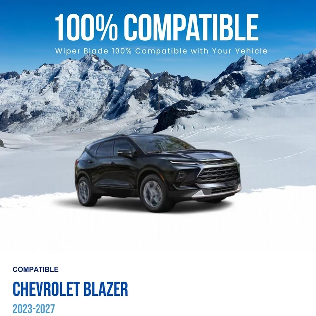 Alt view image 2 of 6 - MAXTEL Wiper Blade compatible with Chevrolet Blazer 2023-2027, Front Set of Two, Driver Side 24 in (600 mm), Passenger Side 18 in (450 mm)