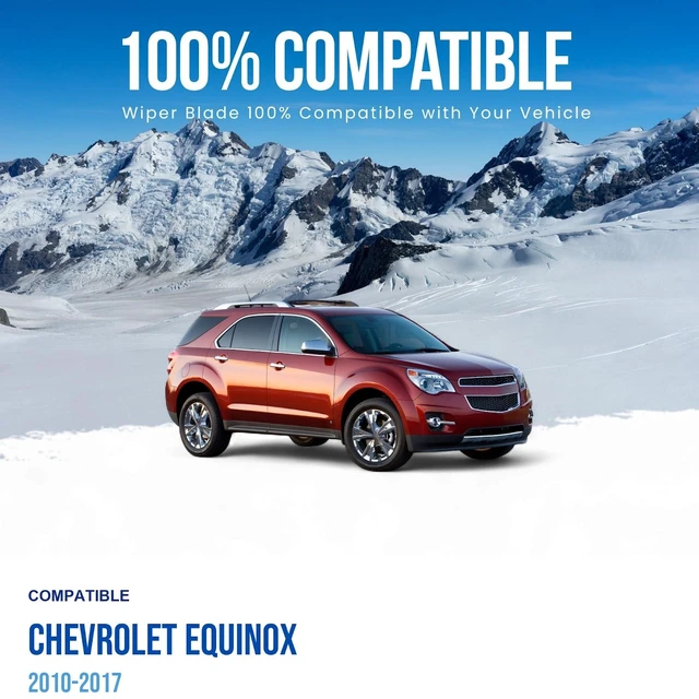Alt view image 2 of 6 - MAXTEL Wiper Blade compatible with Chevrolet Equinox 2010-2017, Front Set of Two, Driver Side 24 in (600 mm), Passenger Side 17 in (430 mm)