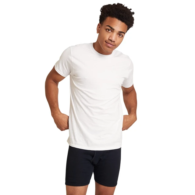 Alt view image 2 of 6 - Men's Crew T-Shirts, Multipack, Style G1100, White (6-Pack), Large