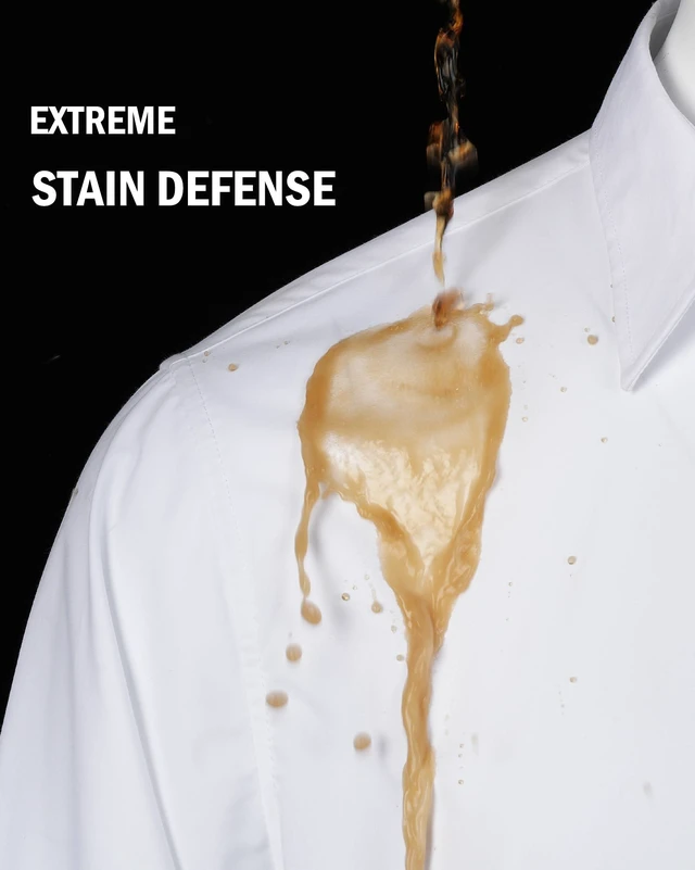 Alt view image 3 of 6 - Men's Short Sleeve Dress Shirt Regular Fit Stretch Stain Defense Shirts Business Casual Button Down Shirt Black Medium