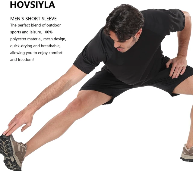 Alt view image 5 of 7 - 5 Pack Running Shirts Men Sport Tops Dry Fit Gym Wicking Athletic T Shirts Breathable Cool Workout Shirts L