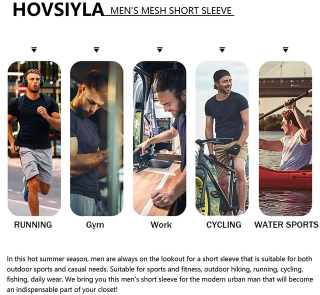 Alt view image 7 of 7 - 5 Pack Running Shirts Men Sport Tops Dry Fit Gym Wicking Athletic T Shirts Breathable Cool Workout Shirts L