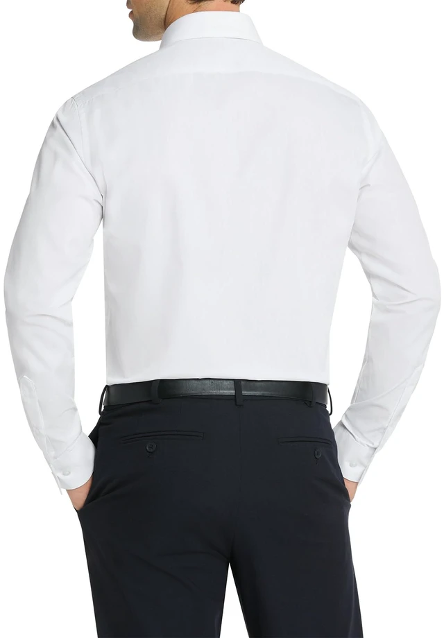 Alt view image 2 of 7 - Men's Dress Shirt Fitted Poplin Solid, White, 15.5" Neck 32"-33" Sleeve