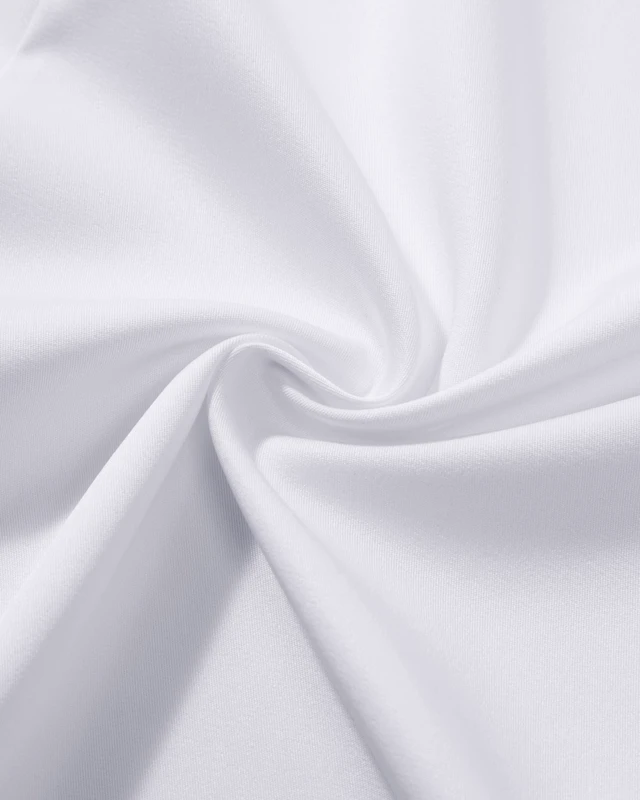Alt view image 6 of 6 - White Button Down Shirt Men Long Sleeve Non Iron Wrinkle Free Stretch Business Office Wedding Dress Shirts M