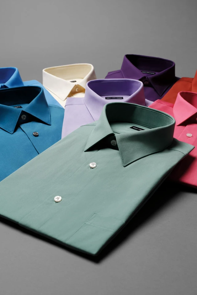 Alt view image 6 of 6 - Men's Dress Shirt Regular Fit Poplin Solid, White, 17.5" Neck 34"-35" Sleeve