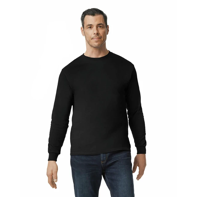 Alt view image 2 of 6 - Men's Heavy Cotton Long Sleeve T-Shirt, Style G5400, 2-Pack, Black, X-Large