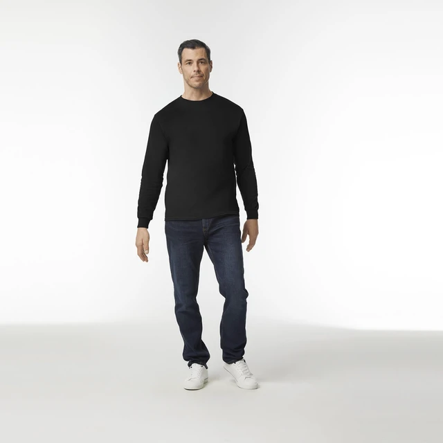 Alt view image 3 of 6 - Men's Heavy Cotton Long Sleeve T-Shirt, Style G5400, 2-Pack, Black, X-Large