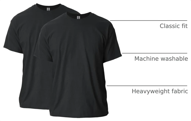 Alt view image 4 of 6 - Adult Ultra Cotton T-Shirt, Style G2000, Multipack, Black (2-Pack), 4X-Large
