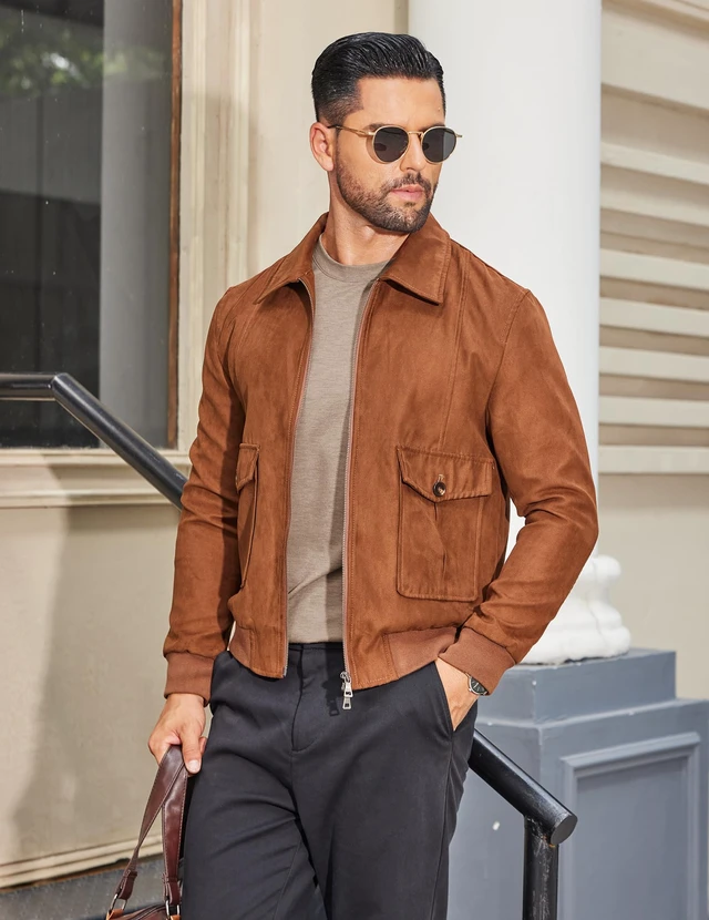 Alt view image 6 of 7 - Mens Casual T Shirts Lightweight Long Sleeve Tee Shirt Crewneck Sweatshirt, Khaki