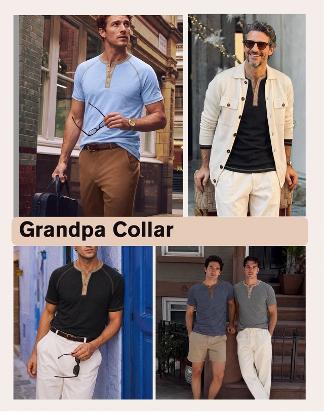 Alt view image 5 of 6 - Men's Henley Shirts Short Sleeve Summer Breathable Casual Contrast Placket Raglan Mens Shirts Classic Vintage Button T Shirts Dark Gray Medium