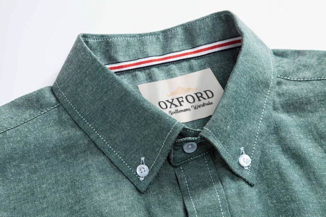 Alt view image 4 of 5 - Mens Oxford Shirts Long Sleeve Slim Fit Lightweight Casual Button Down Shirts with Pocket Green Large