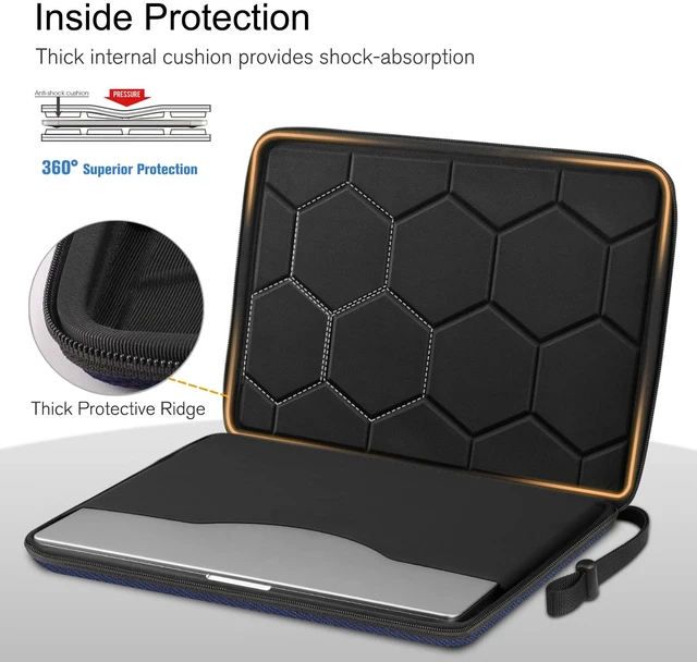 Alt view image 4 of 7 - Hard Laptop Sleeve Case for 15.6 inch Chromebook Waterproof Navy | Shockproof Computer Case Compatible with HP Dell Razer Samsung Laptop Chromebook