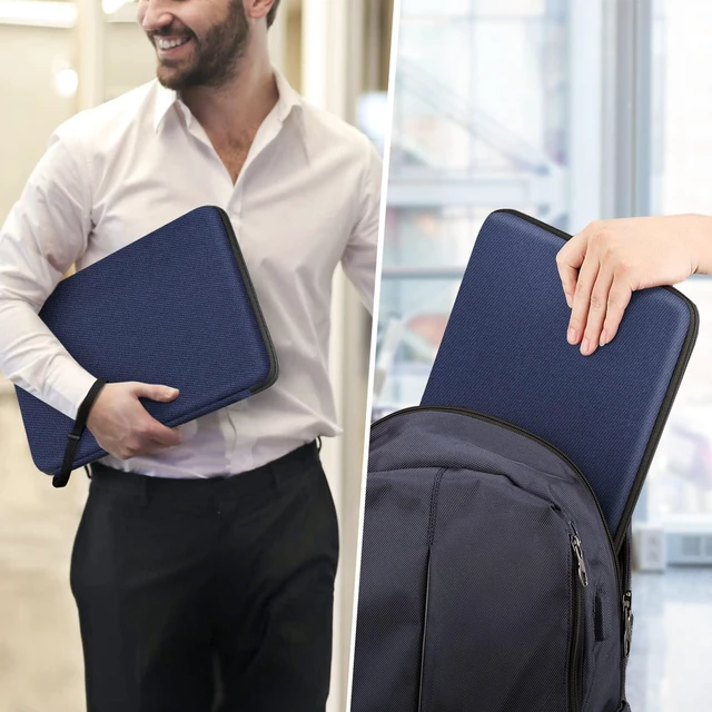 Alt view image 7 of 7 - Hard Laptop Sleeve Case for 15.6 inch Chromebook Waterproof Navy | Shockproof Computer Case Compatible with HP Dell Razer Samsung Laptop Chromebook