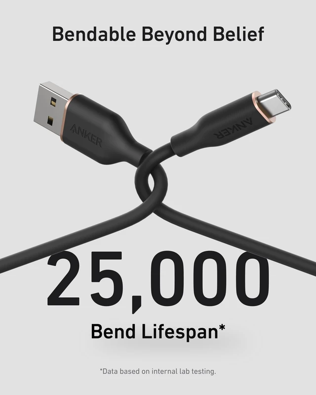 Alt view image 4 of 7 - USB A to USB C Cord, Flow Cord, USB to USB C Cable (2Pack,6FT,Black) | Fast Charging for iPhone 17 / 16 Series, and More