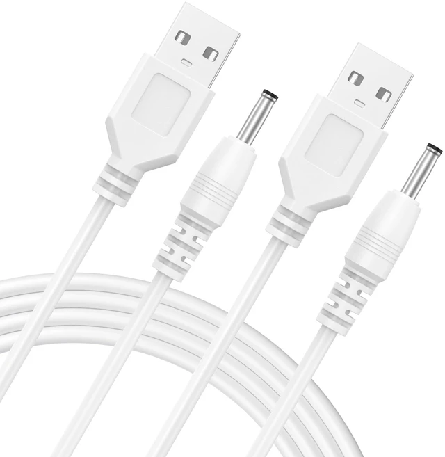 Main image of 2 Pack USB Type-A Male to 3.5 x 1.35mm DC 5V 1A Plug Barrel Connector Charge Cable for USB Fans Desk Lamps Mini Charging Speakers Electronic Devices