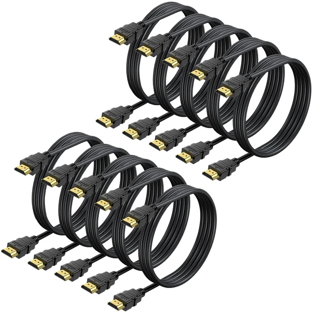 Main image of 6.6FT HDMI Cable 10-Pack, Shielded 4K HDMI 2.0 Cord, Gold-Plated,3D HDR ARC | HDMI Multipack Bulk 120Hz &CL3 Rated, HDCP 2.2,for Docking Station,PC,Monitor, Switch,Splitter, PS5, PS4, Xbox, TV