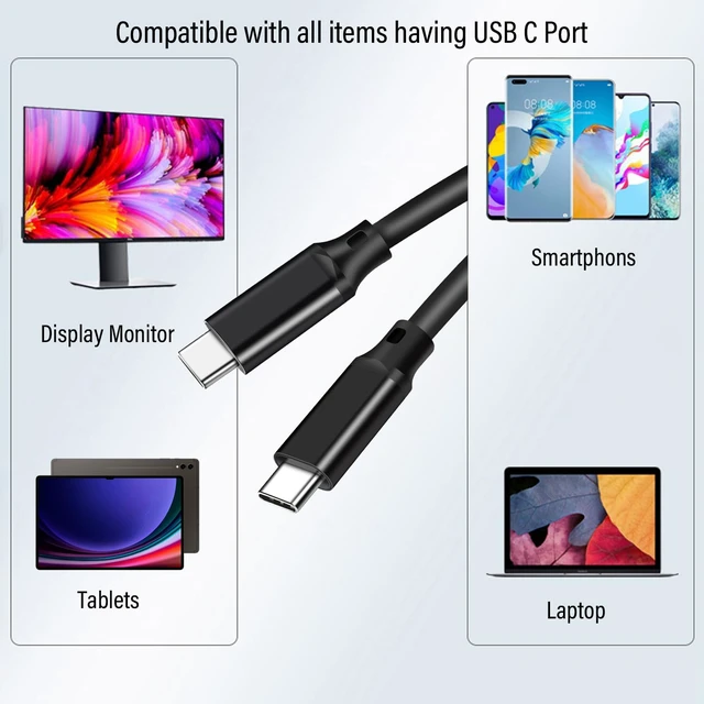 Alt view image 2 of 6 - USB-C to USB-C Cable 20Gbps, for External SSD, Samsung T7, MacBook, 5Ft | 4K@60HZ, USB 3.2 Gen 2x2 Cable, Compatible with Samsung T7, MacBook Pro, Dell XPS, LG, ARZOPA, KYY Portable Monitor