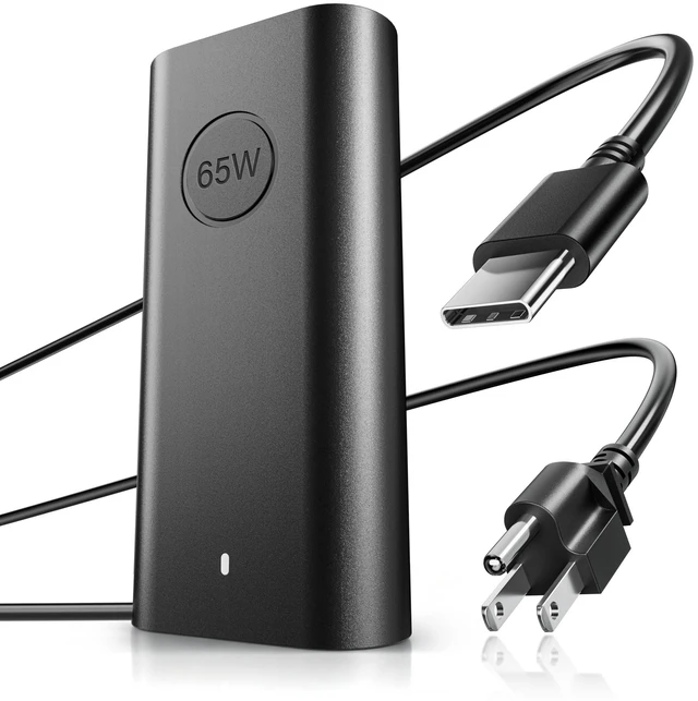 Main image of Replacement for Dell Laptop Charger 65W Watt USB Type C AC Power Adapter for Latitude, Inspiron, XPS 13, Chromebook 2in1 laptops