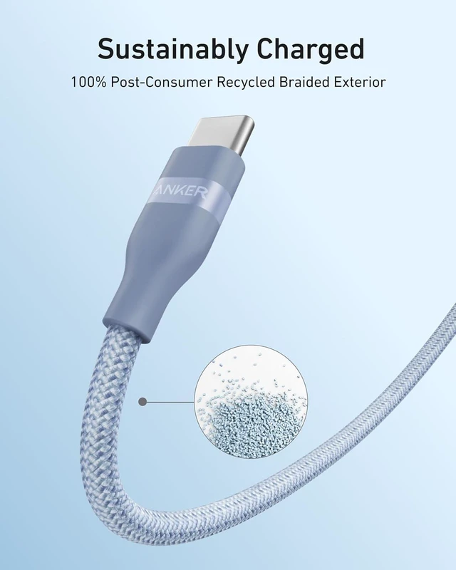 Alt view image 3 of 6 - Nano USB C to USB C Cable, 240W Fast Charging Cable (Blue, 6ft) | Flexible Multi-Color Braided Charger for iPhone 18 / 17 Series, MacBook Pro, and More