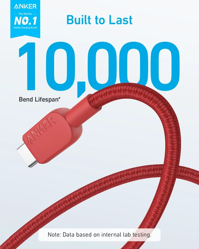 Alt view image 2 of 4 - USB A to USB C Cable, Charger Cord (2-Pack, 6 ft, Red) | For iPhone 17 Series, Samsung Galaxy Note10 / S10+ / S10, LG V30, and More