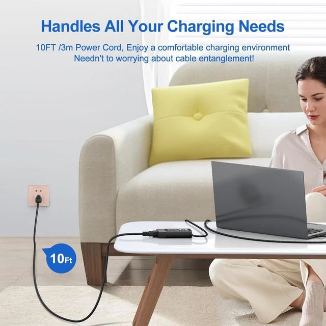 Alt view image 7 of 7 - Replacement for HP Laptop Charger 65W USB C Charger Compatible with HP Spectre X360, Envy, Elitebook X360, Omnibook, Zook Fast Charging Type C Power Adapter
