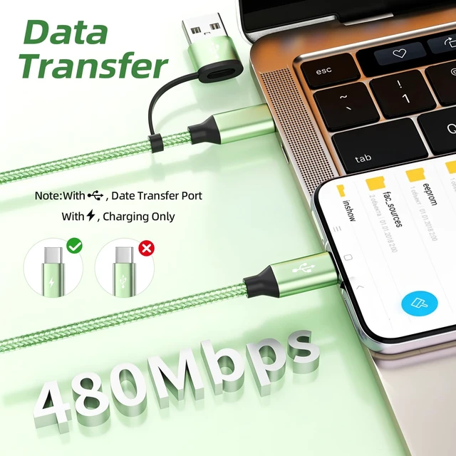 Alt view image 4 of 7 - 3 in 2 USB A/C Multi Charging Cable, Charging Cords for Multiple Devices | Dual Multi Charger Cord (2Pack 5FT) Universal Chargers with Lightning, 2 Type C USB Cable for iPhone17/16, iPad, Galaxy