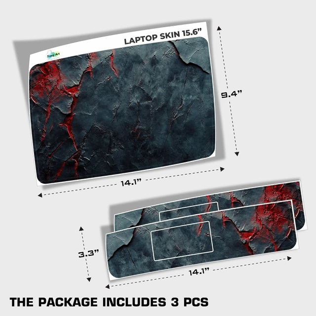 Alt view image 3 of 6 - Laptop Skin Decal HP 15.6" - Rustic, Laptop Cover Sticker, No Cutting Required, No Bubble, Waterproof, Scratch Resistant - Including Wide Screen and Wrist Pad