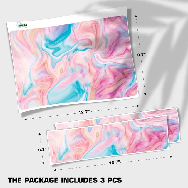 Alt view image 2 of 7 - Laptop Skin Decal HP 14" - Marbling, Laptop Cover Sticker, No Cutting Required, No Bubble, Waterproof, Scratch Resistant - Including Wide Screen and Wrist Pad