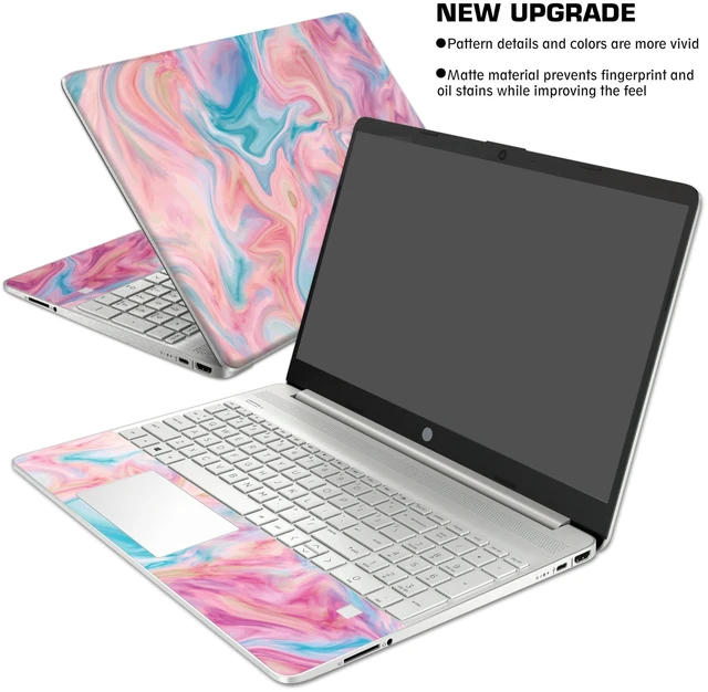 Alt view image 4 of 7 - Laptop Skin Decal HP 14" - Marbling, Laptop Cover Sticker, No Cutting Required, No Bubble, Waterproof, Scratch Resistant - Including Wide Screen and Wrist Pad