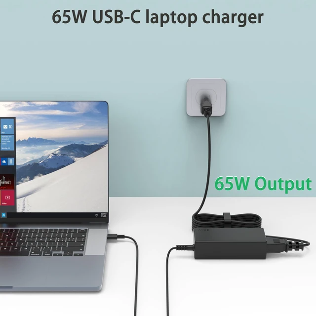 Alt view image 2 of 6 - 65W USB C Charger Replacement for Lenovo ThinkPad X1 X13 T14 T15 E14 E15 T480s T490 E480 Yoga 7i 9i Thinkbook 13s 14 15 16 Plus G4 Fast Charging Type C Laptop Power Cord Adapter