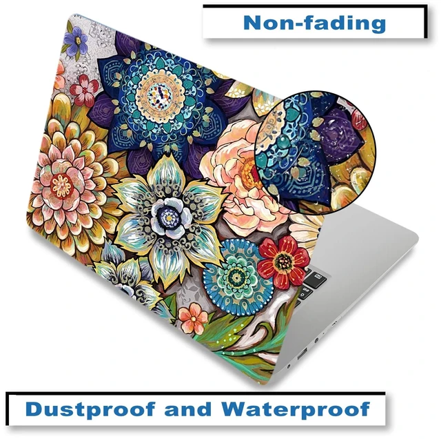 Alt view image 5 of 7 - Laptop Vinyl Skin Sticker Cover for 12 13" 13.3" 14" 15" 15.4" 15.6" Laptop | Decal Skin Cover Art Protector Notebook PC (2 Wrist Pad Skins Included), Decorative Waterproof Removable, Colorful Flowers