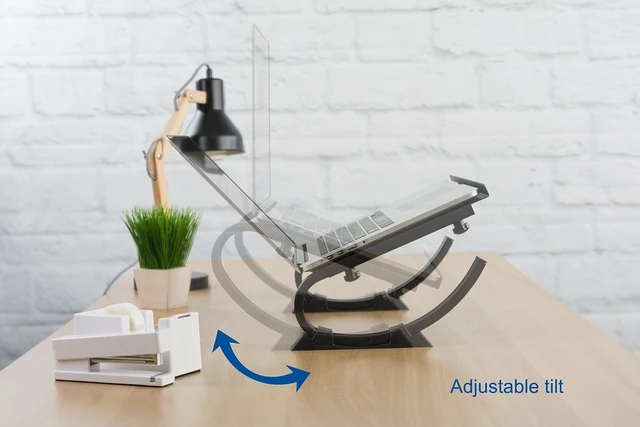 Alt view image 5 of 7 - Black Fully Adjustable Curved Laptop, Notebook and Monitor Riser Stand STAND-V001N