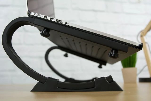 Alt view image 6 of 7 - Black Fully Adjustable Curved Laptop, Notebook and Monitor Riser Stand STAND-V001N