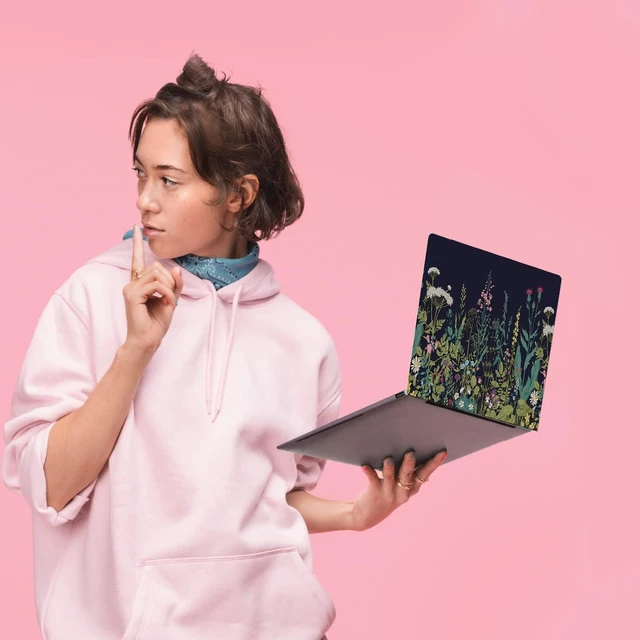 Alt view image 2 of 7 - Laptop Skin Sticker Decal Cover for 14" 15" 15.4" 15.6" Laptop | Vinyl Skin Univseral Sticker Cover Art Protector+2 Wrist Pad Skins Fit 11.6-15.6", Removable Waterproof Scratch-Resistant