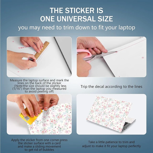 Alt view image 7 of 7 - 11.6 13 13.3 14 15 15.6 inches Netbook Laptop Skin Sticker Decal Reusable Protector Cover Case for Laptop Notebook chromebook Pink Flowers W-NEK-48