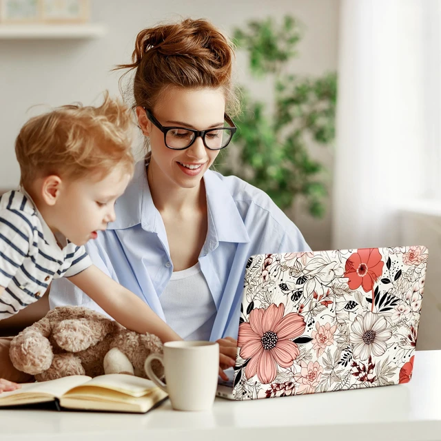 Alt view image 4 of 6 - Laptop Skin Decal HP 15.6" - Botanical, Laptop Cover Sticker, No Cutting Required, No Bubble, Waterproof, Scratch Resistant - Including Wide Screen and Wrist Pad