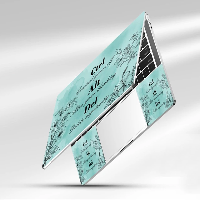 Alt view image 3 of 7 - 15 15.4 15.6 13 13.3 14 12 12.1 in Skin Laptop Sticker Decal, Netbook Skins for Notebook, Universal Vinyl Laptop Decor Cover, Art Protector I Teal Inspirational with Positive Quotes Ctrl Alt Del